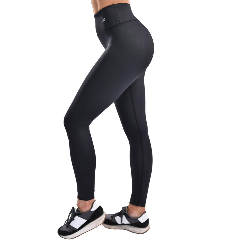 CompressionZ Women's Compression Leggings, High Waisted Soft Stretchy Pants X-Large Black