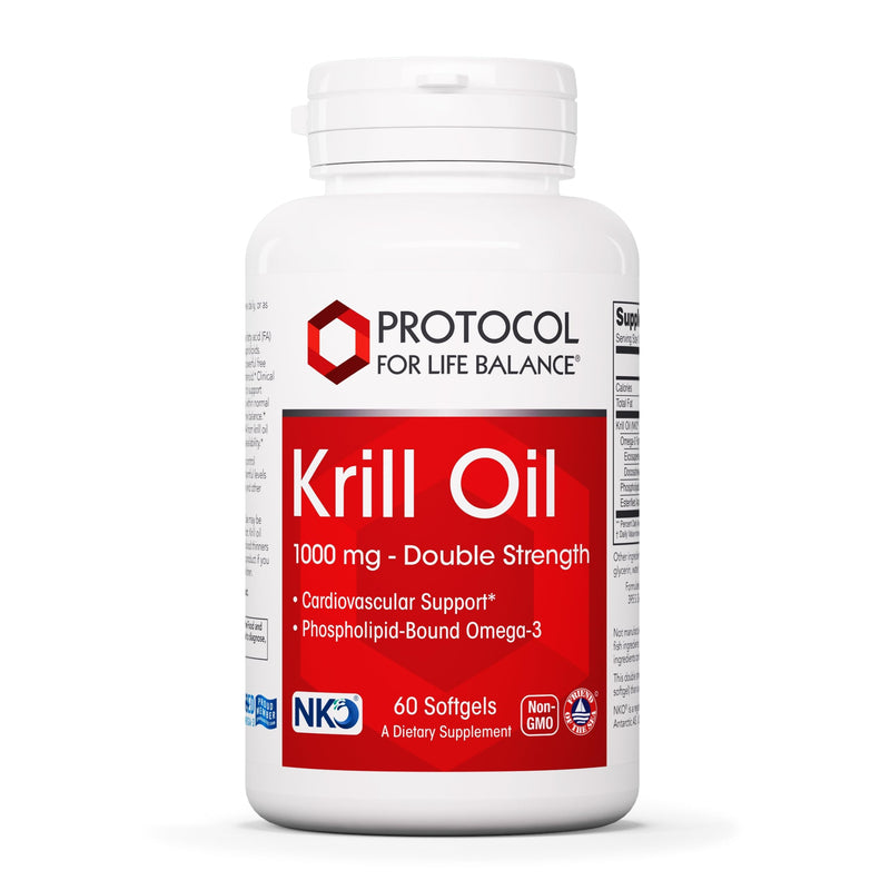 PROTOCOL FOR LIFE BALANCE Krill Oil 1,000mg - Extra Strength Krill Oil Supplement - DHA & EPA - with Astaxanthin - Support Heart, Brain, Joints - Non-GMO & Halal - 60 Softgels - BeesActive Australia