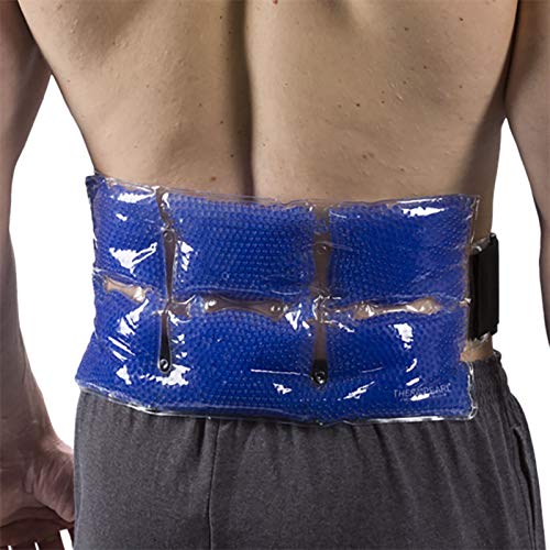 TheraPearl Reusable Hot Cold Pack for Back, Reusable Back Wrap with Strap & Gel Beads, Best Ice Bag for Lower Back Pain Relief, Non Toxic Flexible Hot & Cold Compress for Swelling, Sports Injuries