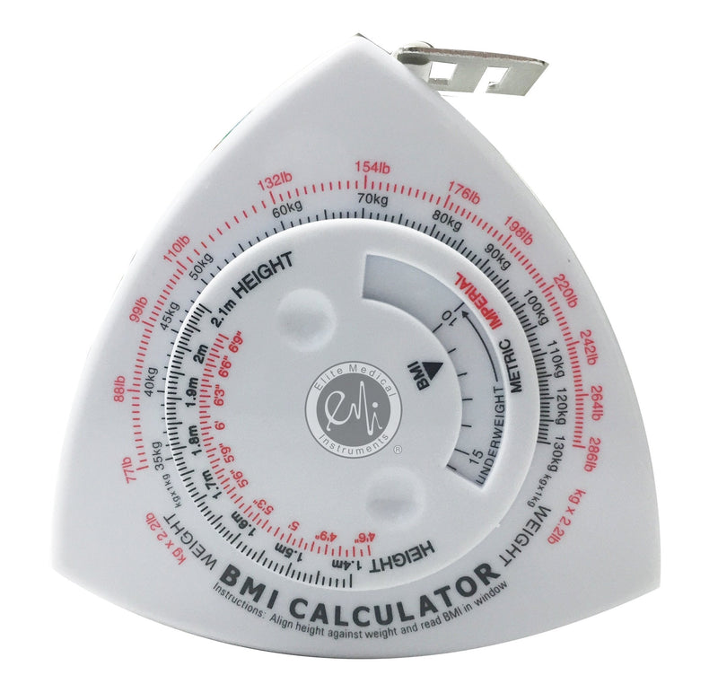 EMI Triangle BMI Body Mass Index Calculator and Body Tape Measure - 60" / 1.5 m ECB-301 - BeesActive Australia