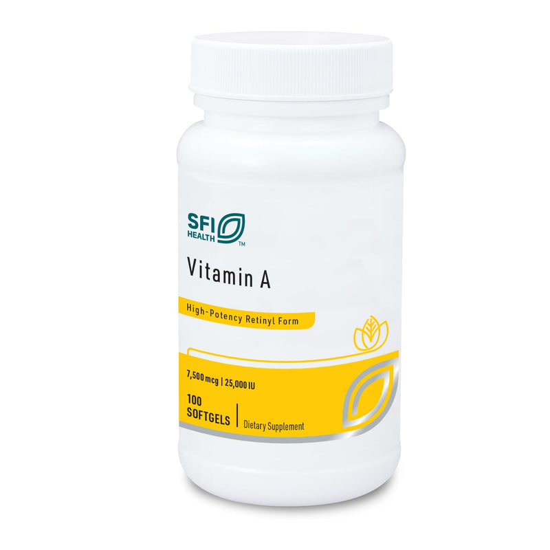Klaire Labs Vitamin A - High Potency 25000 IU Dose (7,500mcg RAE) from Fish Liver Oil, Preformed Retinol Form (100 Softgels) - BeesActive Australia