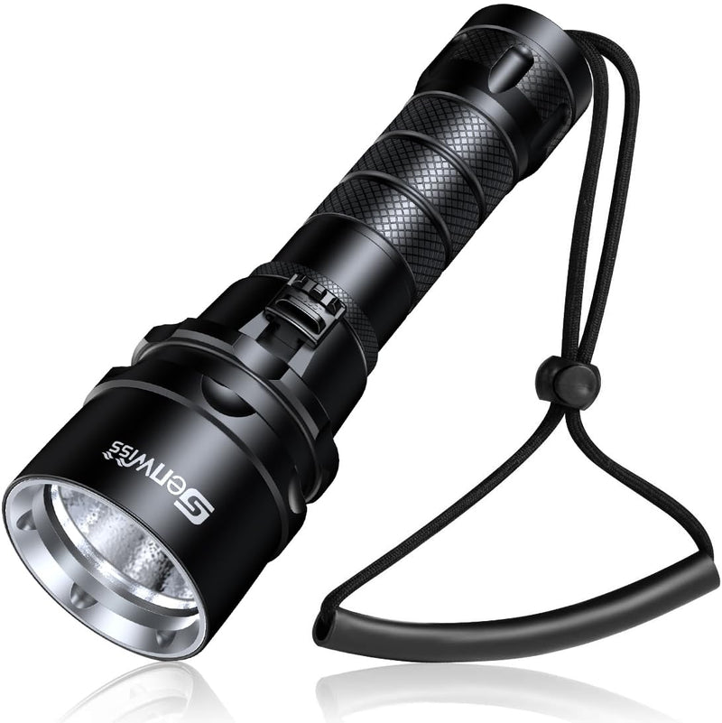 Scuba Diving Flashlight Dive Torch 2000 Lumen Waterproof Underwater XM-L2 LED Submarine Lights Holder with Charger for Under Water Deep Sea Cave at Night GN-T41 - BeesActive Australia