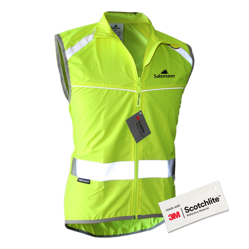 Salzmann High Visibility Cycling Vest | Reflective Cycling Gilet | Made with 3M Scotchlite Large Yellow