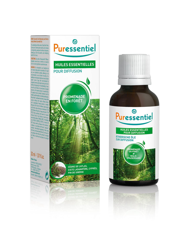 Puressentiel Walk in The Forest Essential Oil Diffusing blend, Aromatherapy Relief, Calming- 100% Pure & Natural - Therapeutic Grade, Premium & Certified Quality - Made in France – 1.01 fl oz Atlas Cedar, Cistus Rock Rose, Sikerian Pine, Cypress - BeesActive Australia