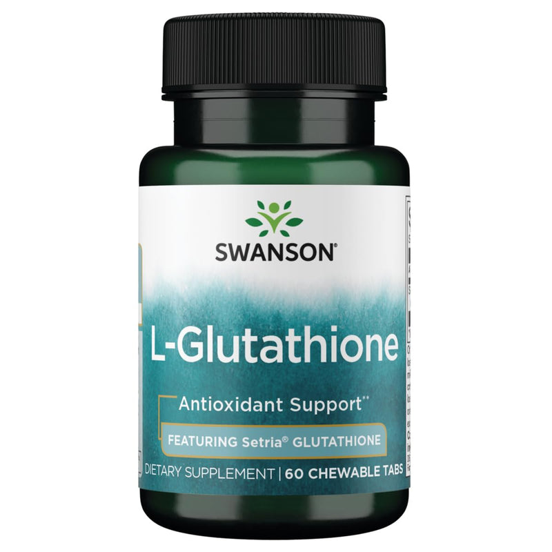 Swanson Sublingual L-Glutathione Supplemelts 50 mg, 60 Chewables | Supports Healthy Detoxification with Setria Glutathione for Optimal Bioavailability, Melt-in-Your-Mouth Chewables, Non-GMO