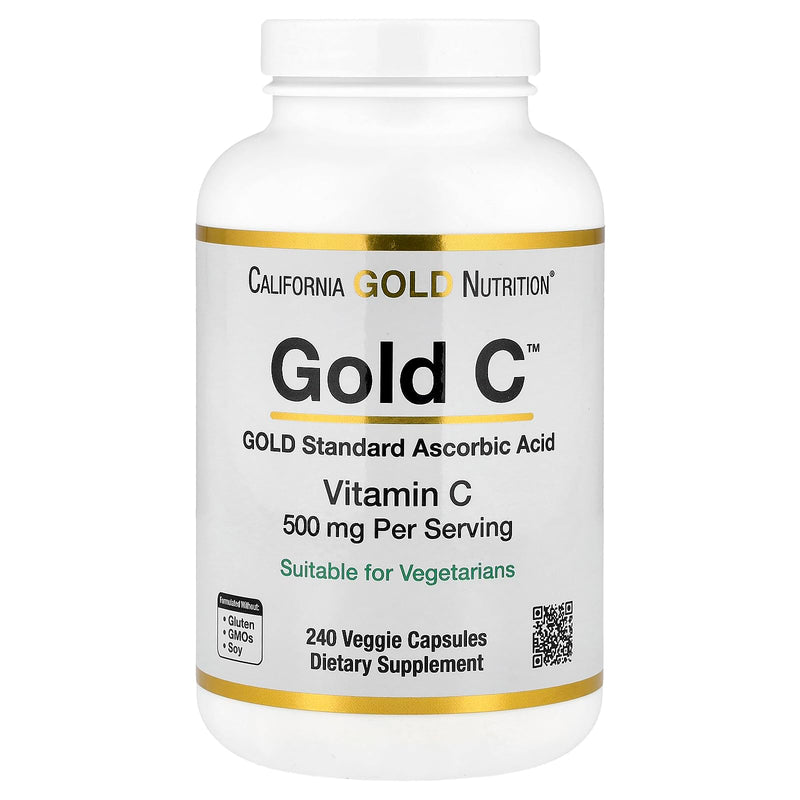 California Gold Nutrition, Vitamin C, Quali-C, 500 mg, 240 Veggie Caps