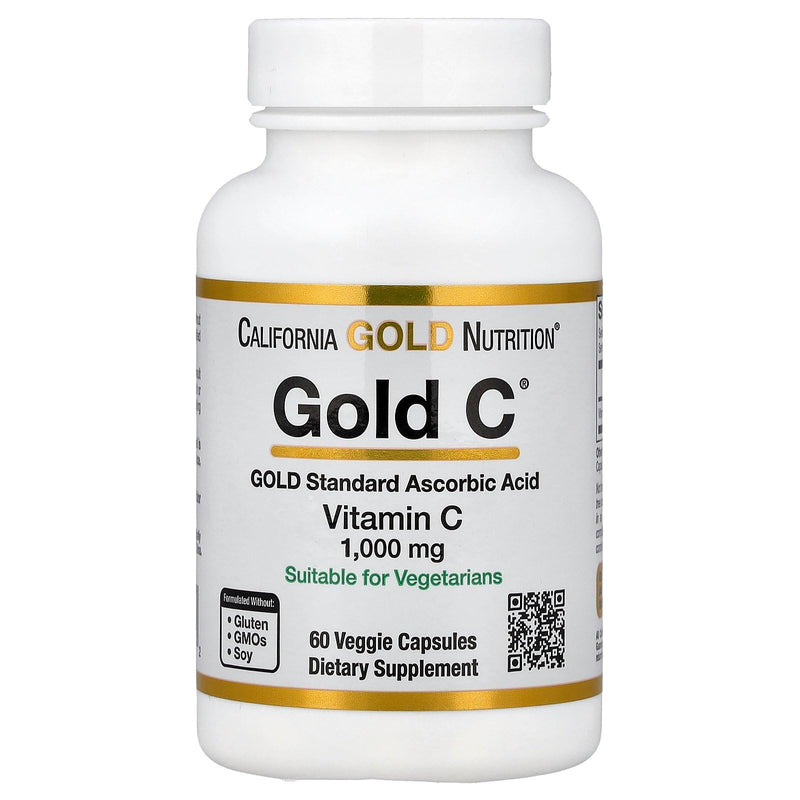 California Gold Nutrition C, Vitamin C, 1000 mg Veggie Capsules, 60 Count
