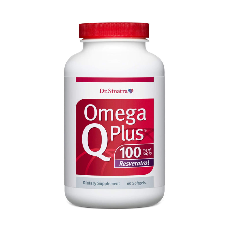 Dr. Sinatra Omega Q Plus 100 Resveratrol – Omega-3 Supplement Supports Heart Health and Provides Antioxidant Power with 100mg of CoQ10 and Resveratrol (60 softgels) 60 Count (Pack of 1)