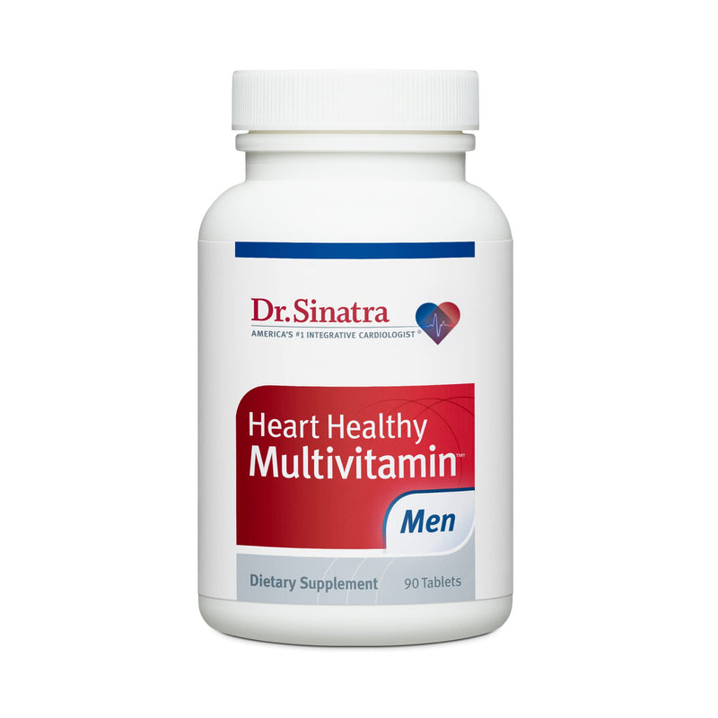 Dr. Sinatra Heart Healthy Multivitamin for Men with Vitamin D 1000 IU, A, B12, C, E, and Zinc, 90 Tablets (30-Day Supply) 90 Count (Pack of 1)