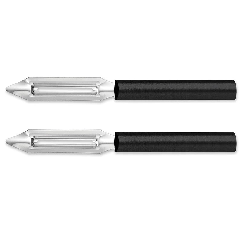 Rada Cutlery Deluxe Vegetable Peeler Blade Stainless Steel Resin Made in the USA, 8-3/8 Inches, Black Handle, 2 Pack - BeesActive Australia