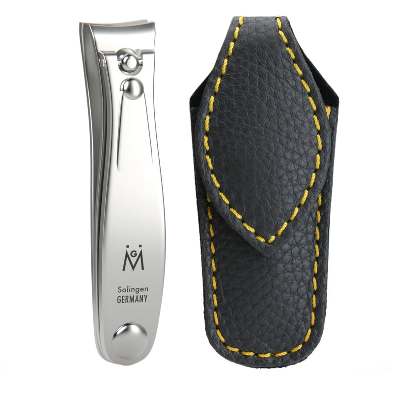 GERMANIKURE Professional Large Nail Clipper (8 cm) - FINOX Surgical Stainless Steel Manicure and Pedicure Tools in Leather Case- Ethically Made in Solingen Germany - 4712 - Travel Size Nail Care Large (8 cm)