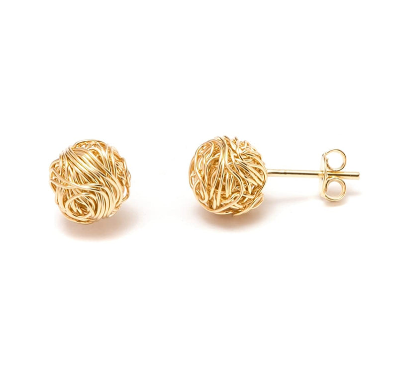 Gold Love Knot Earrings for Women & Girls | Barzel 18K Gold Plated Woven Love Knot Stud Earrings 10mm For Women - Made In Brazil - BeesActive Australia