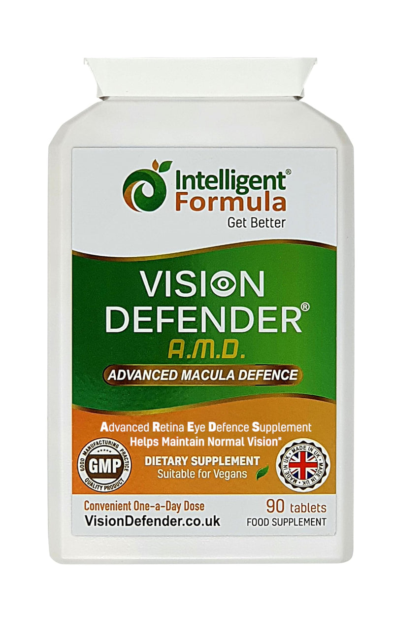 Vision Defender AREDS2 Eye Vitamins - Lutein Zinc Copper, Vegan, 90 Tablets | Eye Health Supplements, Vitamin C & E, Zeaxanthin, 6 Active Nutrient Formula, 1-a-Day, 3 Month Supply, Gluten & Lactose Free