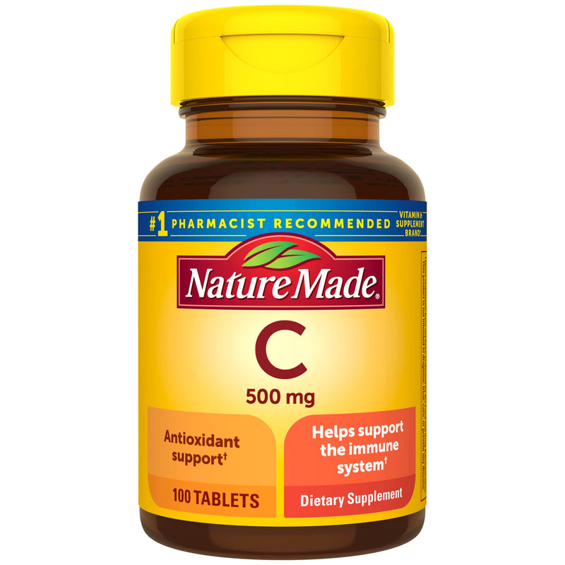 Nature Made Vitamin C 500 mg, Dietary Supplement for Immune Support, 100 Tablets, 100 Day Supply Vitamin C 500mg 100 Count (Pack of 1) - BeesActive Australia