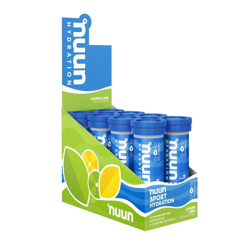 Nuun Sport Electrolyte Tablets for Proactive Hydration, Lemon Lime, 8 Pack (80 Servings) - BeesActive Australia