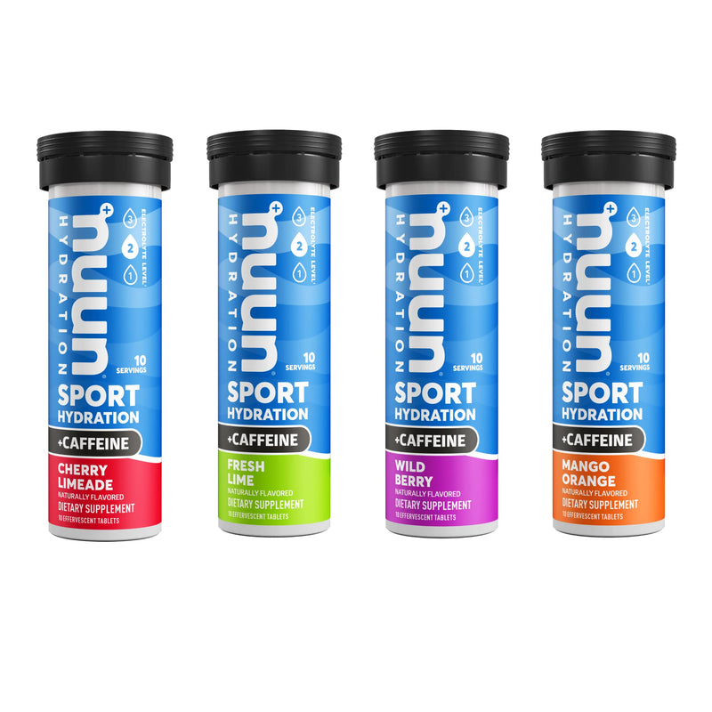 Nuun Sport + Caffeine Electrolyte Tablets for Proactive Hydration, Mixed Flavor Box, 4 Pack (40 Servings) - BeesActive Australia