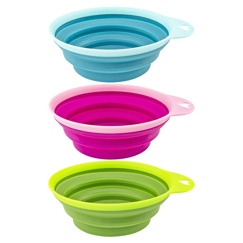 Southern Homewares Collapsible Silicone Pet Bowl Travel Set 3 Piece for Home Pets Water Feed Dorms Camping, SH-10152 - BeesActive Australia