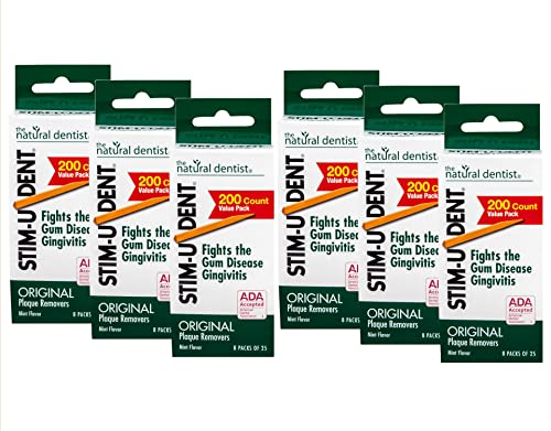 STIM-U-DENT Plaque Removers, Value Pack, Mint, 8 pk 25 ea (Pack of 6)