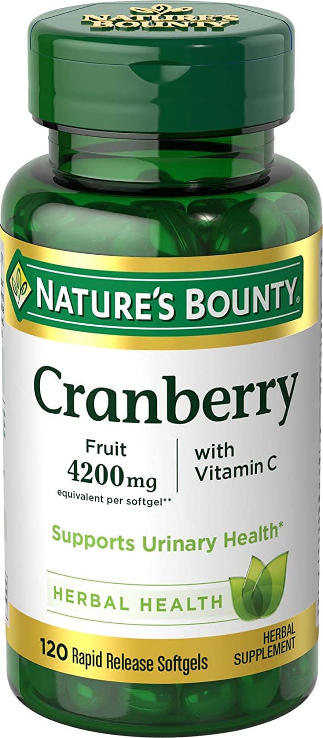 Nature's Bounty Cranberry Fruit 4200 mg, Plus Vitamin C, 120 Softgels