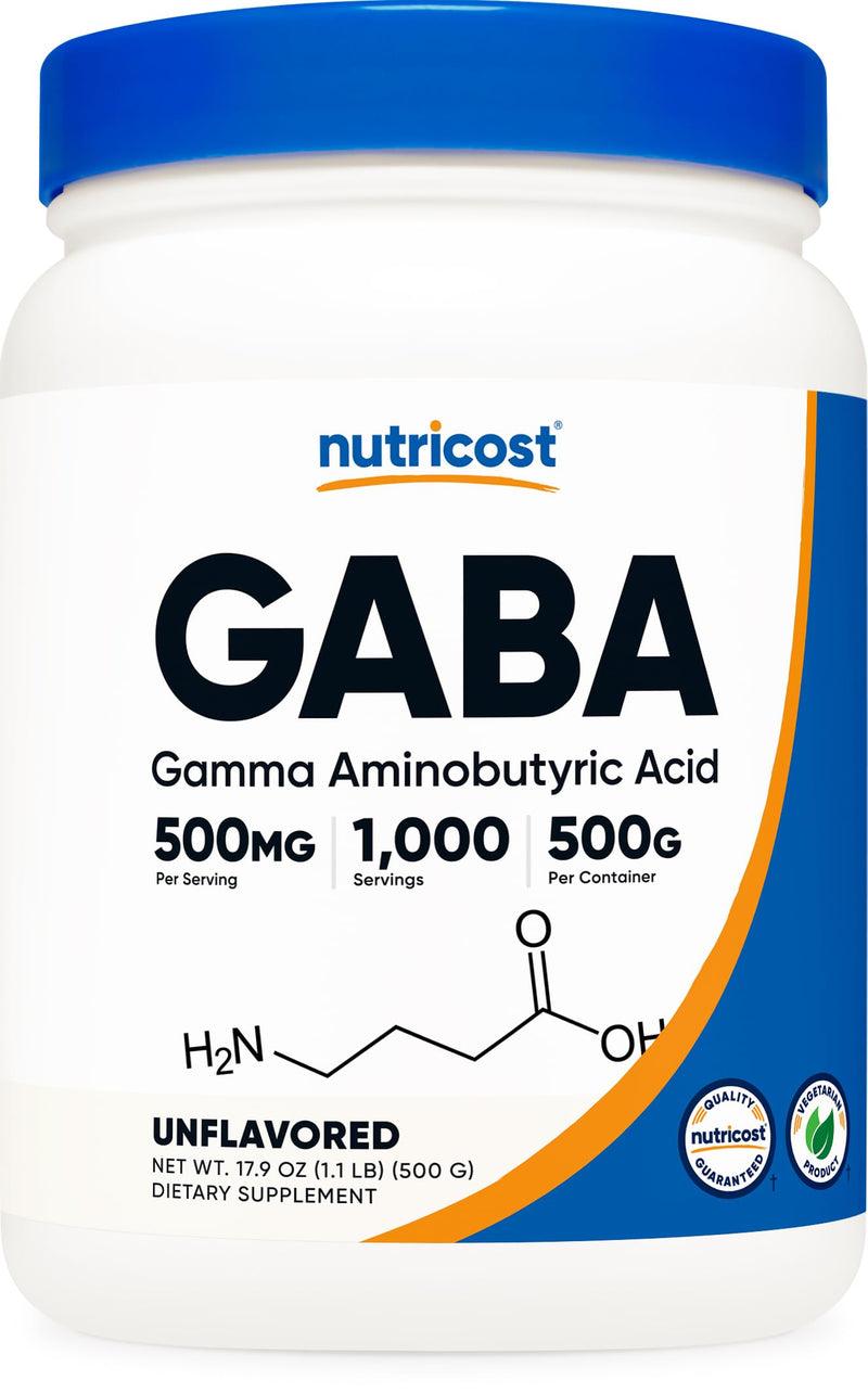 Nutricost Pure GABA Powder 500G, (Gamma Aminobutyric Acid) Gluten-Free 1.12 Pound (Pack of 1)