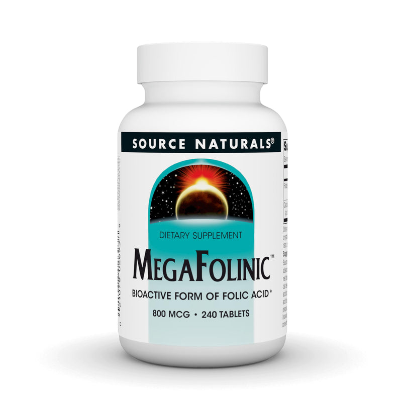 Source Naturals, MegaFolinic - 800 mcg - 240 Tablets | Bioactive Form of Folic Acid 240 Count (Pack of 1)