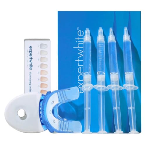 Pro Teeth Whitening Kit 32X LED Light, 4 Carbamide Peroxide Gel Syringes & Whitening Tray Professional At-Home Teeth Whitener for Sensitive Teeth, Removes Coffee, Tea, Wine, Smoking Stains