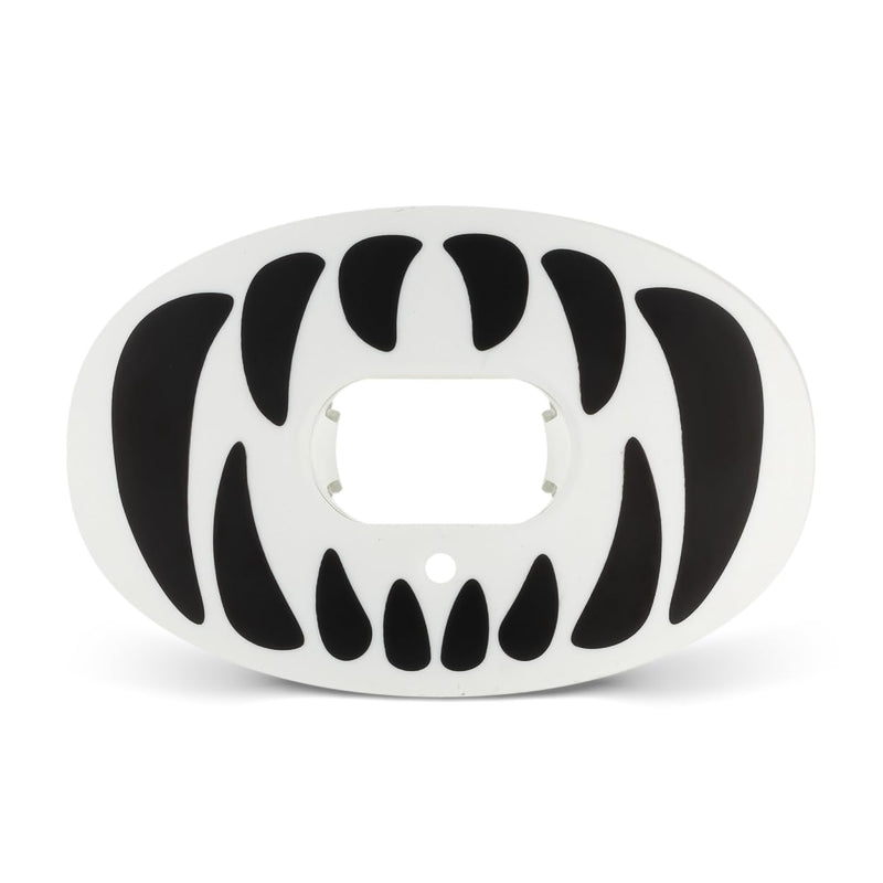 Battle Oxygen Predator Football Mouthguard – Maximum Oxygen Sports Mouth Guard – Mouthpiece Fits With or Without Braces – Impact Shield Protector for Lips and Teeth White/Black - BeesActive Australia