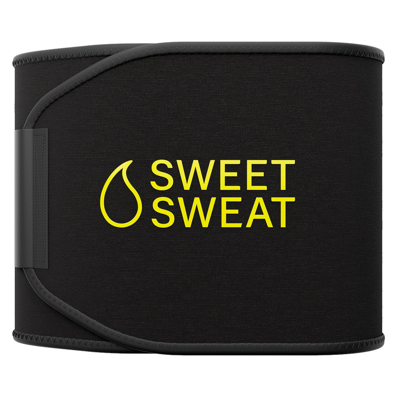 Sports Research Sweet Sweat Waist Trimmer (Core Series) - Premium Sweat Enhancing Fitness Band for Women & Men Large Yellow Logo
