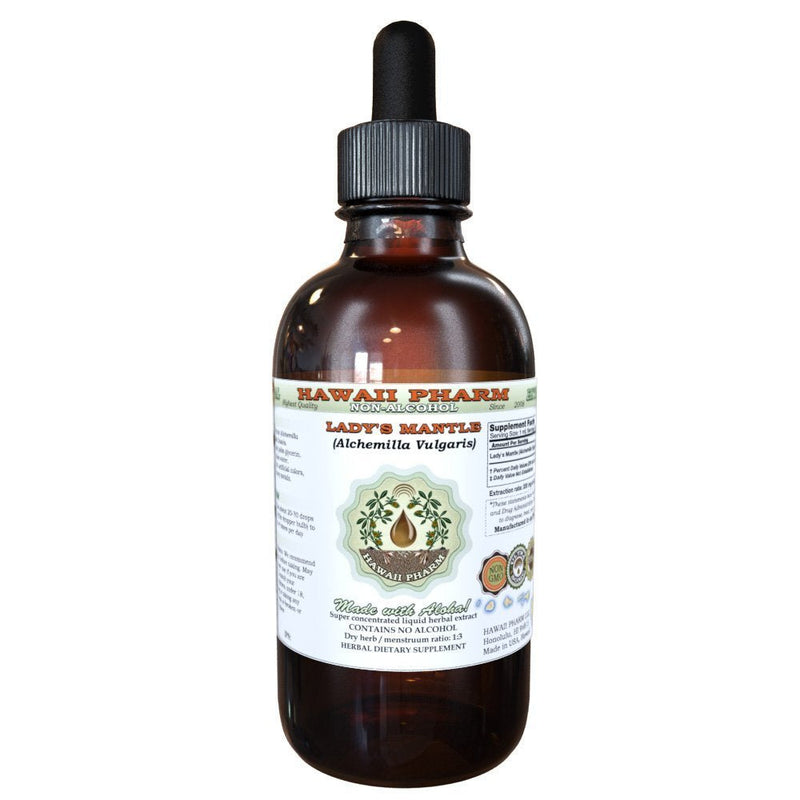 Lady's Mantle Alcohol-Free Liquid Extract, Organic Lady's Mantle (Alchemilla vulgaris) Dried Herb Glycerite Hawaii Pharm Natural Herbal Supplement 2 oz 2 Fl Oz (Pack of 1) - BeesActive Australia