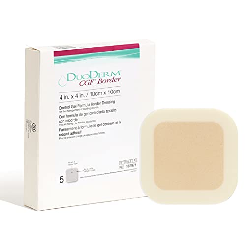 DuoDERM CGF Border 4"x4" Hydrocolloid Bandage, Sterile, 5 Ct 4" x 4" (5 Count)