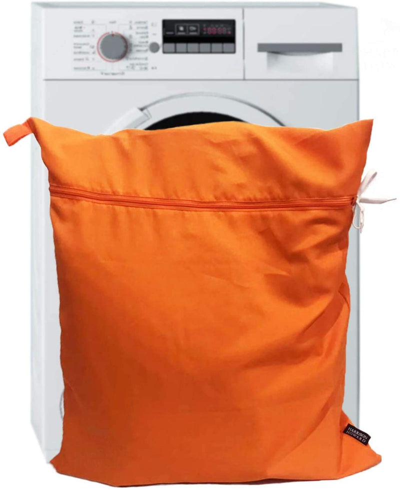 Harrison Howard Pet Washing Bag Dog Cat Horse Hair Laundry Bag for Rug Sheet Boots Pets Laundry Helper Jumbo 48L 78cm x 70cm Orange - BeesActive Australia