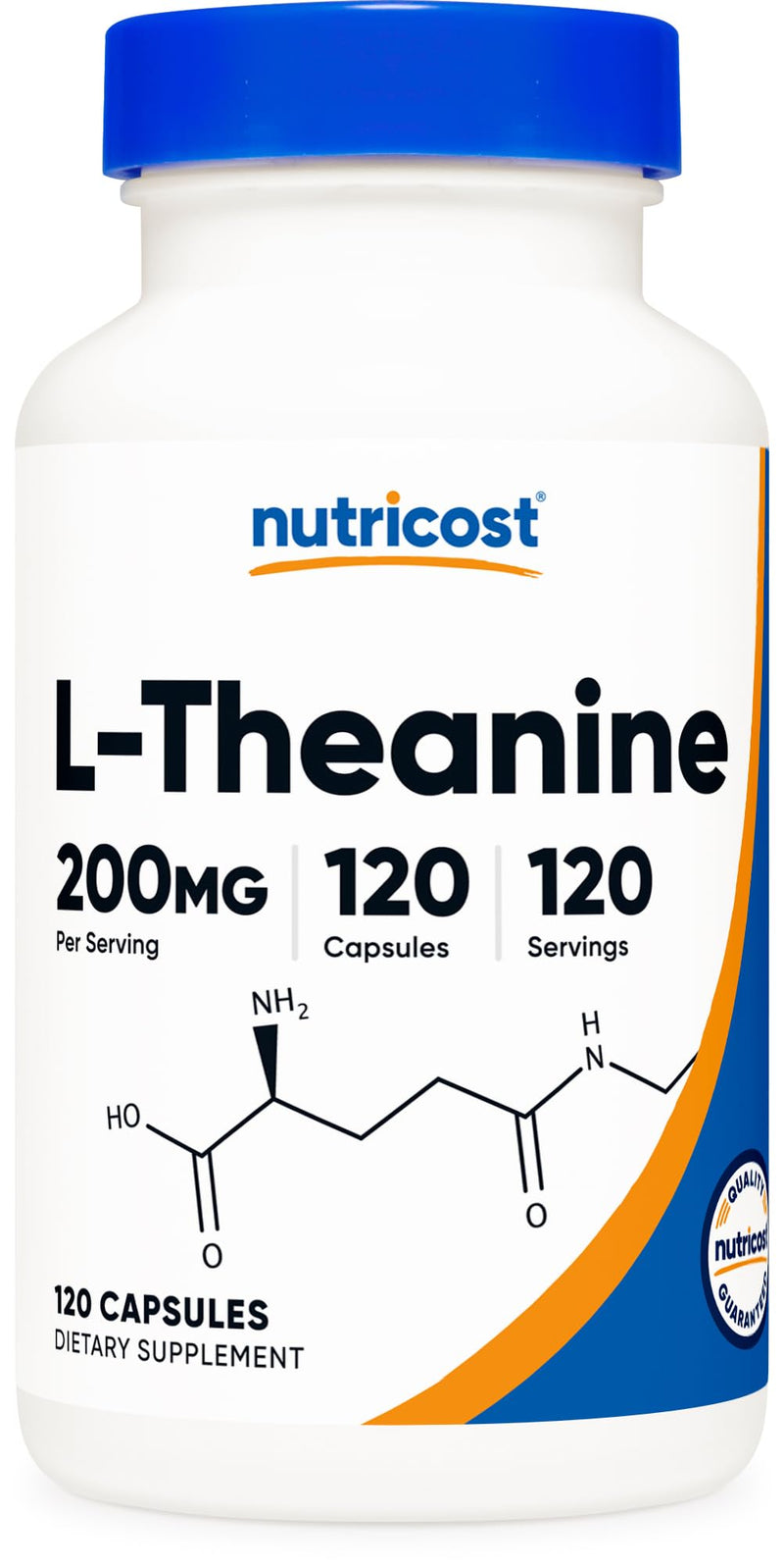 Nutricost L-Theanine 200mg, 120 Capsules, Double Strength - Non-GMO, Gluten Free 120 Count (Pack of 1) - BeesActive Australia