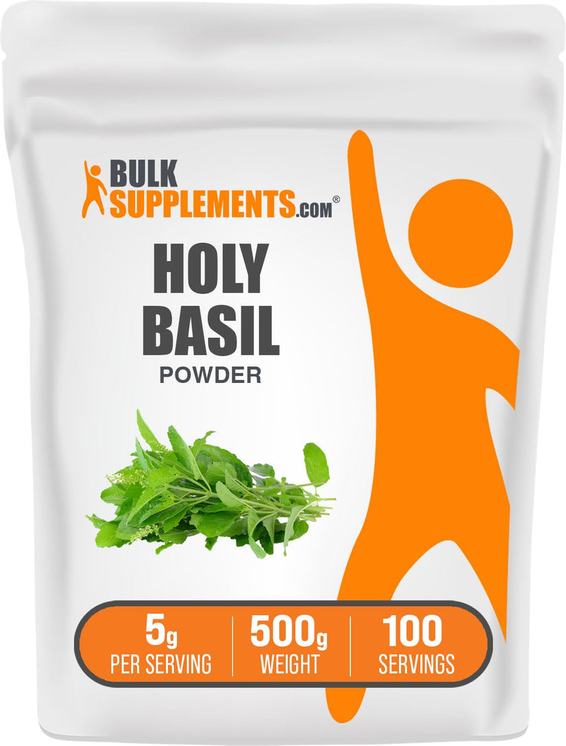 BulkSupplements.com Holy Basil Powder - Holy Basil Supplement, Holy Basil Leaf Powder - Tulsi Holy Basil, Herbal & Gluten Free, 5g per Serving, 500g (1.1 lbs) (Pack of 1) 17.64 Ounce (Pack of 1) - BeesActive Australia
