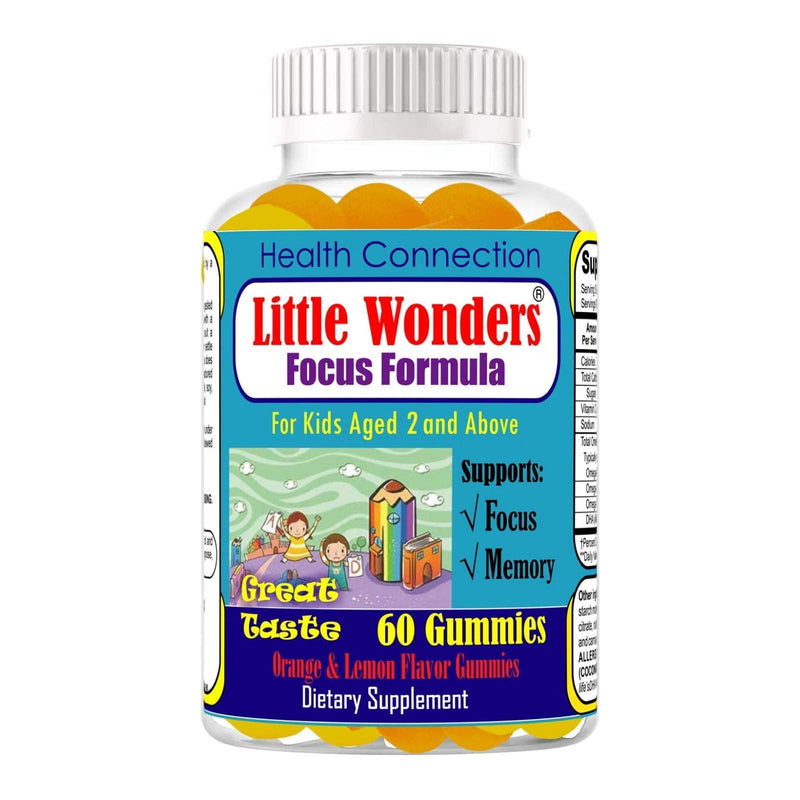 Little Wonders Kids Omega 3 DHA Gummies, Children’s Vitamins for Brain Health, Focus Gummies for Kids & Teens, Memory Support Supplement for Learning & Attention, Fruity Flavor – 60 Gummies