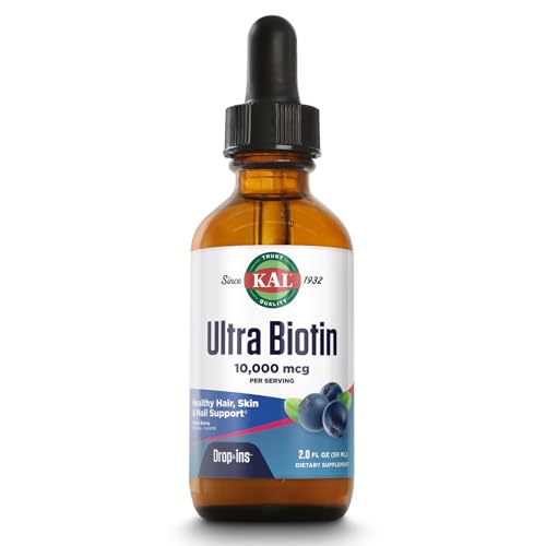KAL Ultra Biotin 10000mcg DropIns, Natural Mixed Berry Flavor - 2 fl oz 2 Fl Oz (Pack of 1)