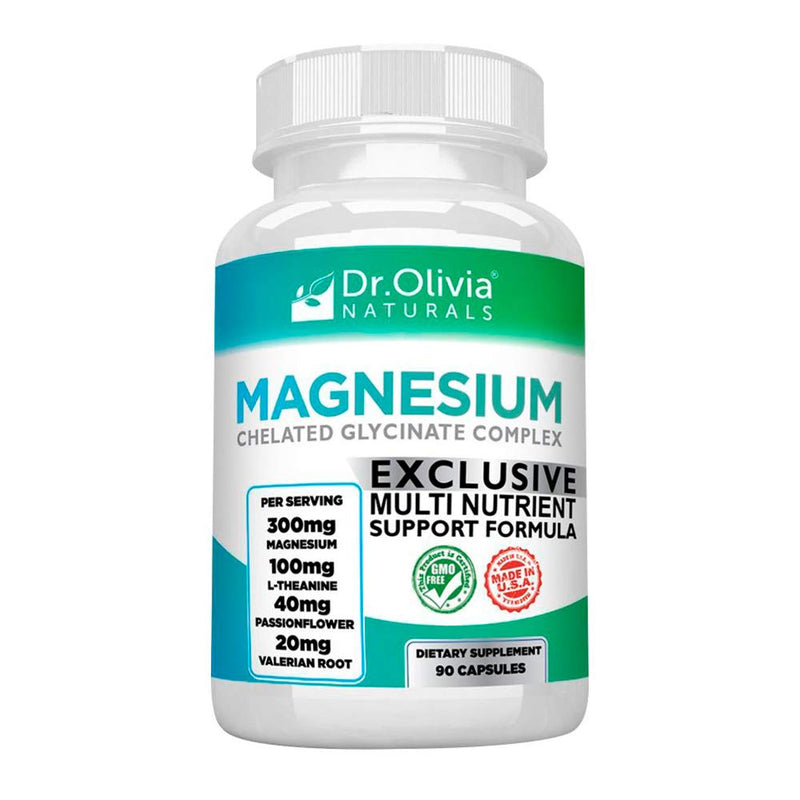 Dr. Olivia's Magnesium Glycinate Complex w/L-Theanine Passionflower & Valerian Root - 90 Capsules - BeesActive Australia