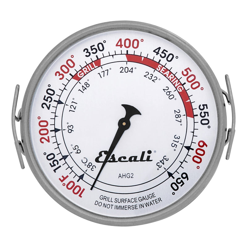 Escali AHG2 Stainless Steel Extra Large Direct Grill Surface Thermometer, Searing Temperature Zones 100-600F Degree Range XL - BeesActive Australia