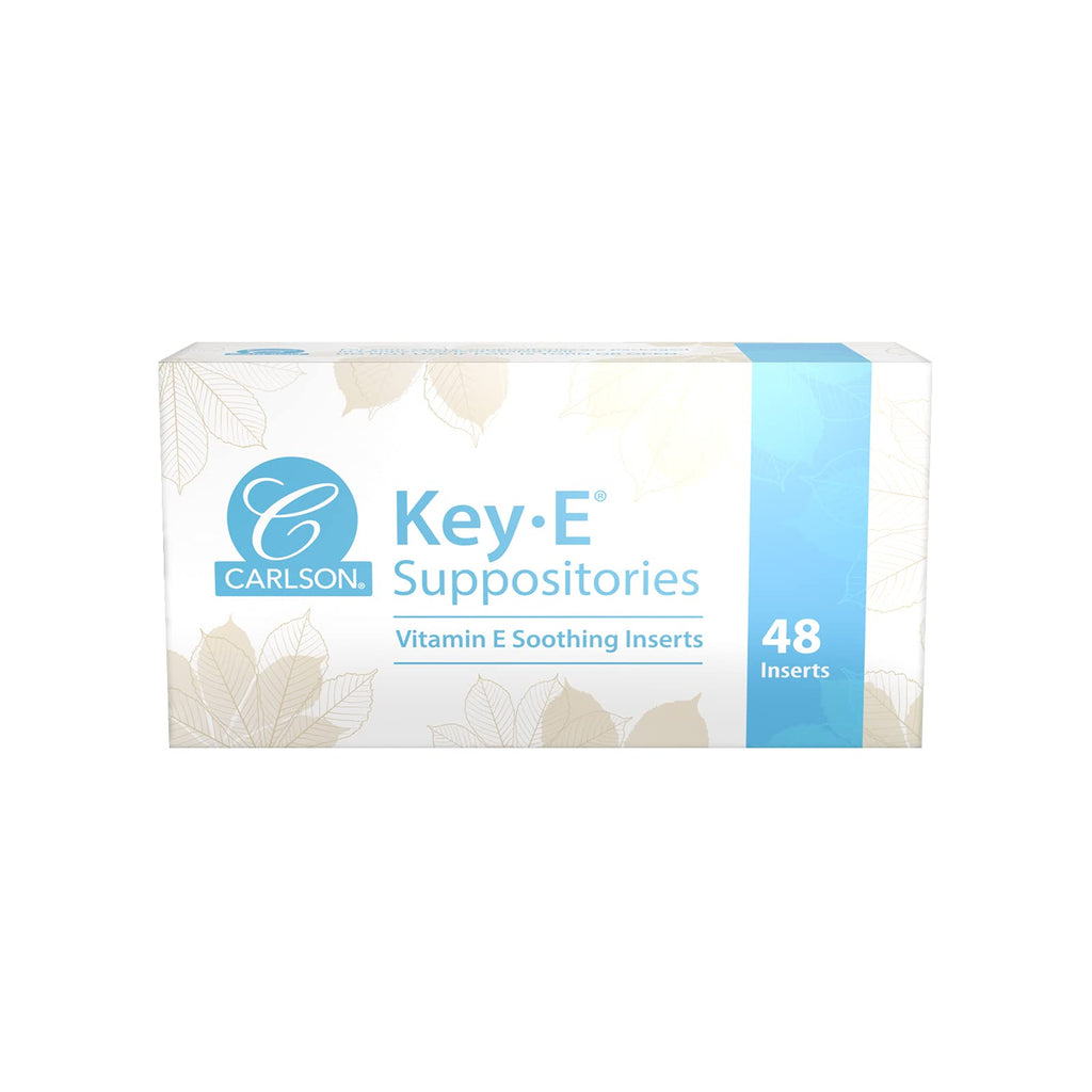 Carlson - Key-E Suppositories, 30 IU (20 mg) Vitamin E Suppository, Moisturizes & Nourishes, for Women and Men, 48 Count 48 Count (Pack of 1)