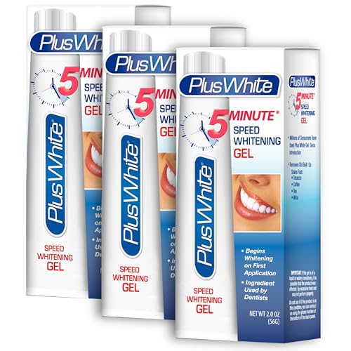 Plus White Speed Whitening Gel - Works in 5 Minutes - Professional Teeth Whitening w/Dentist Approved Ingredient (Pack of 3) 2 Ounce (Pack of 3)