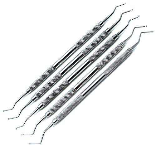 5 Pcs Superior Dental Excavator Spoons 1.2mm, 1.4mm, 1.8mm, 2mm, 2.5mm Instrument