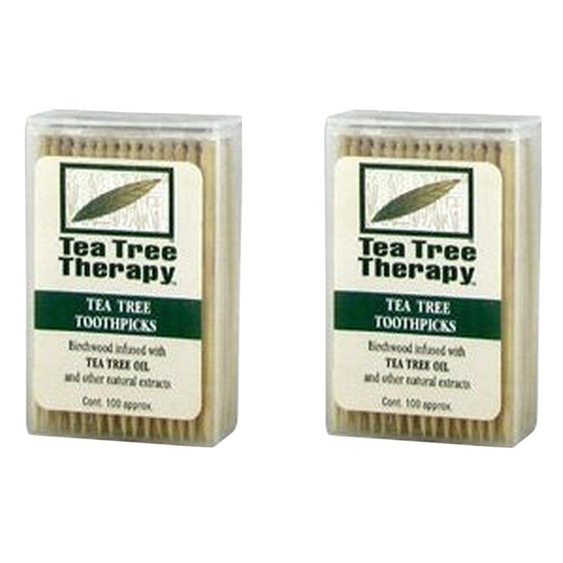 Tea Tree Therapy - Tea Tree & Menthol Toothpicks (100 Count) (2-Pack) - BeesActive Australia