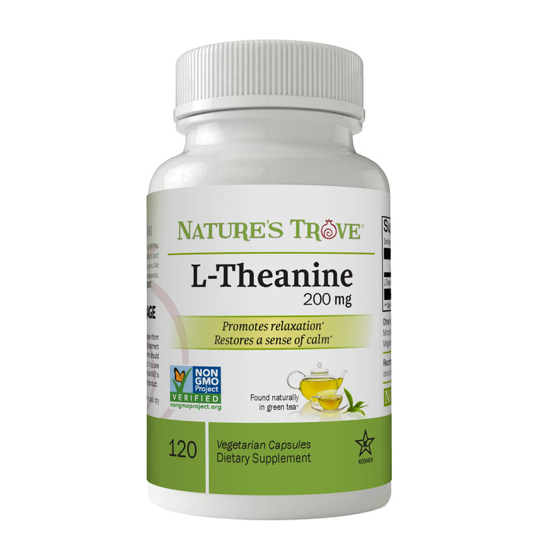 L-Theanine 200mg by Nature's Trove - 120 Vegetarian Capsules - BeesActive Australia