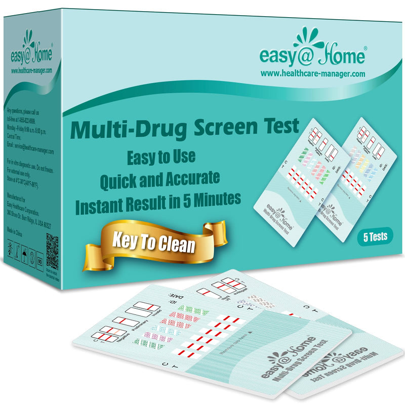Easy@Home Multi-Drug Screen Test: Quick Testing Buprenorphine (BUP), Cocaine (COC), Morphine (MOR), Methadone (MTD), Oxazepam (BZO), Oxycodone (OXY) -#EDOAP-865 (5 Individual Pack) 5 Count (Pack of 1) - BeesActive Australia