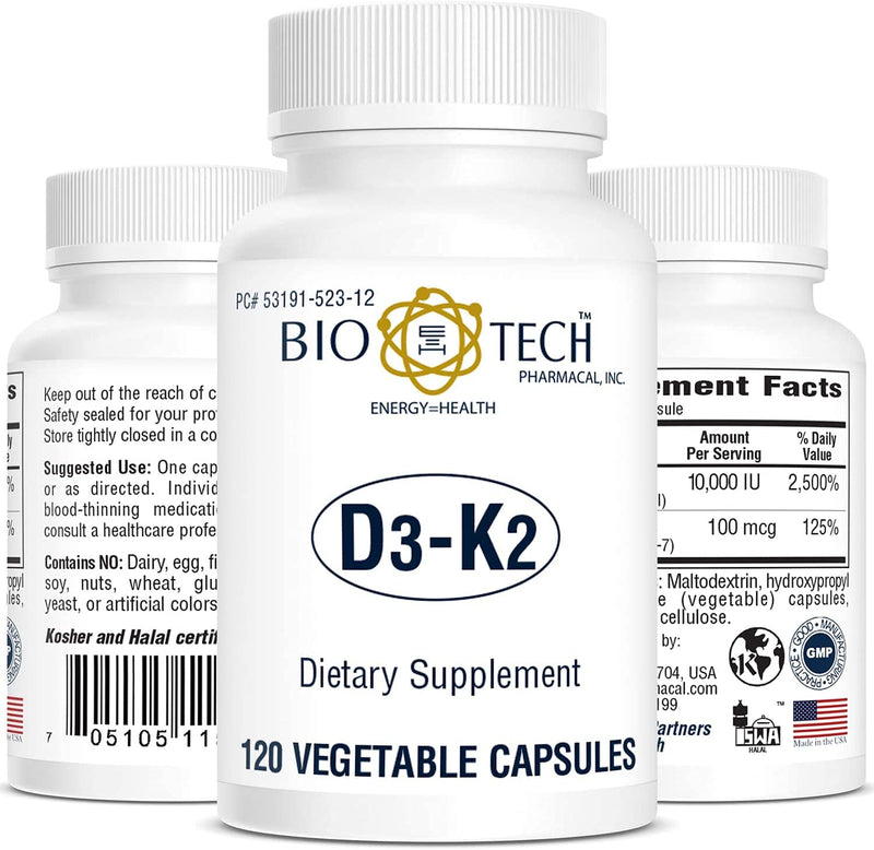 Bio-Tech D3-K2 120 Vegcaps