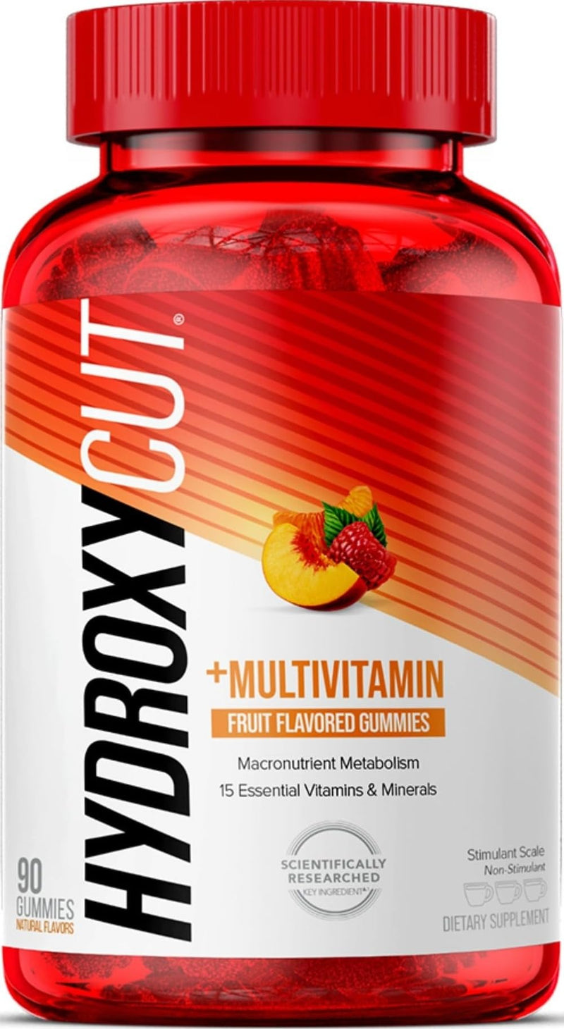 Hydroxycut Weight Loss + Multivitamin Gummies, 90 Count | Metabolism Support Supplement for Men and Women, Green Coffee Extract, 15 Vitamins and Minerals, Caffeine Free 90 Count (Pack of 1)