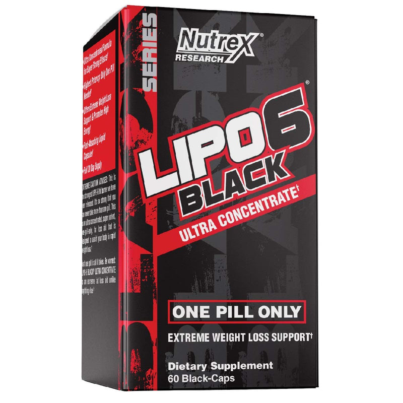 Nutrex Research Lipo-6 Black Ultra Concentrate | Thermogenic Energizing Fat Burner Supplement, Increase Weight Loss, Energy & Intense Focus |Capsule, 60Count 60 Count (Pack of 1) - BeesActive Australia