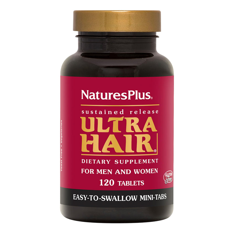 NaturesPlus Ultra Hair - 120 Sustained Release Mini Tablets, Pack of 2 - Supports Healthy Hair Growth - for Men & Women - Gluten Free - 60 Total Servings 120 Count (Pack of 2)