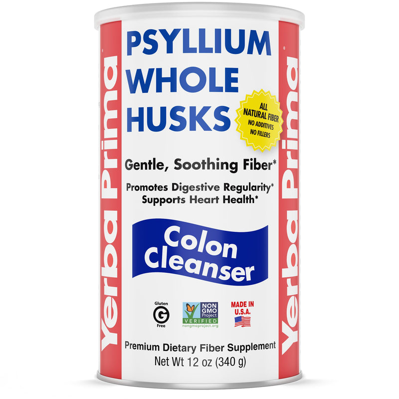 Yerba Prima Psyllium Whole Husk, 1 Bottle 12 oz - Fiber Supplement, Vegan, No Sugar or Artificial Sweeteners, Non GMO, Gluten Free 12 Ounce (Pack of 1)