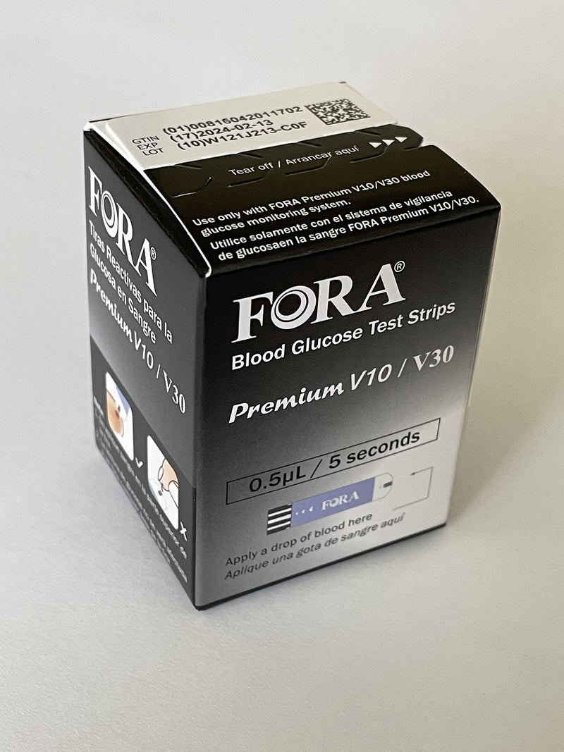 FORA V30 G30 Premium V10 Blood Glucose Test Strips - 50count, Precise Blood Sugar Measurement for Diabetes and Your Diabetic Diet - BeesActive Australia