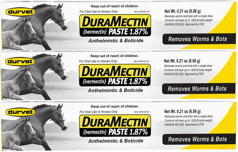 Durvet Duramectin Equine Wormer Paste - 3 Tubes - BeesActive Australia